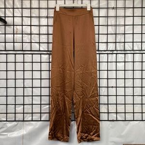 LITA by Ciara Soirée Wide Leg Pant in Silk Charmeuse Size 2 Mocha Mousse